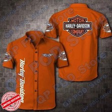 SALE Harley Davidson Hawaiian Shirt 3D Orange Limited Edition S 5XL Best Gift