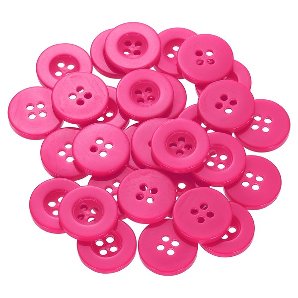 "30Stk 28L NäHknöPfe 11/16\" Runde Flache 4-Loch Resin HandwerksknöPfe Rose"-image