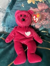 Ty beanie: Valentina, the pink heart bear, with tag