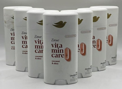7PK Dove Vitamin Care Deodorant Stick ~ 2.6 OZ EA ~ Coconut & Shea ~ SEALED~READ