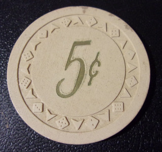 NEVADA CLUB CASINO (1954) 5¢ hotel casino gaming poker chip Reno NV