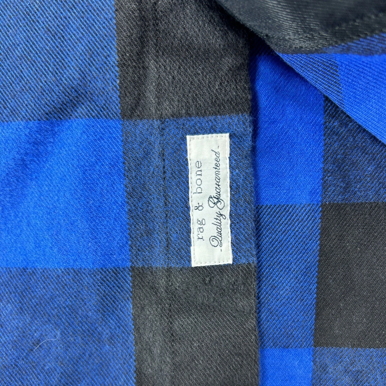 rag & bone Shirt Jacket Mens XL Blue Black Buffalo Plaid Flannel CPO Shacket image 7