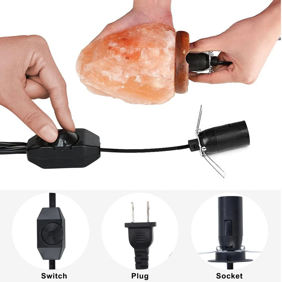 Interruptor de control de atenuación en línea con cable de lámpara de sal de 6 pies con enchufe de bombilla E12, 1... Foto 3 de 4