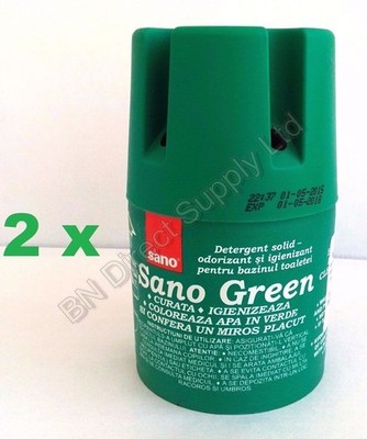 2 SANO GREEN WATER WC-SCHÜSSELREINIGER Hygienisch Langlebiger...