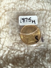 Rare 1875 Melbourne Mint Queen Victoria 22 Carat Gold Full Sovereign Coin
