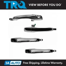 TRQ Front & Rear Exterior Door Handle Set with LH Lock Chrome for Chrysler Dodge