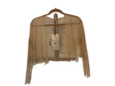 SIMONA BARBIERI Shrug Bolero Ladies Size UK  XL 16  Gold Chantilly Eyelash Lace