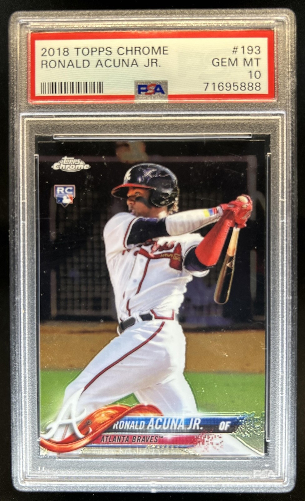 2018 Topps Chrome Ronald Acuna Jr. RC Rookie #193 Braves PSA 10 GEM MINT