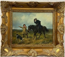After Haywood Hardy ( 20 TH Cen-ry) : A Gentleman On A Horseback , Oil On Board