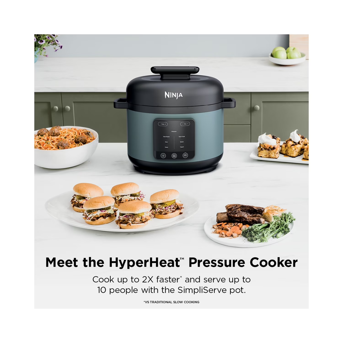 Ninja HyperHeat 8-in-1 6.5Qt Pressure Cooker PC200 Sage Leaf | eBay