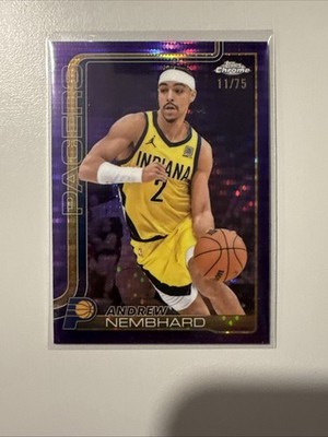 Andrew Nembhard 2025-26 Topps Chrome Purple Pulsar # d 11/75