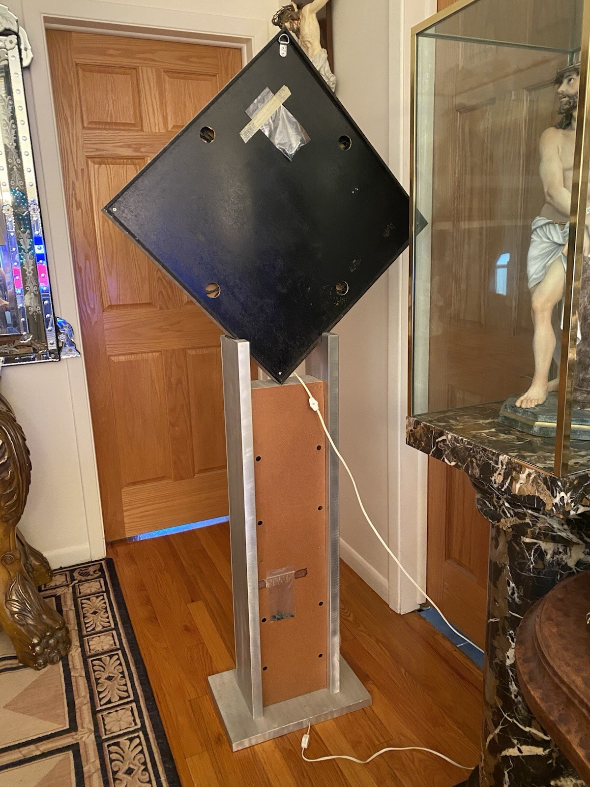 Vintage Infinity Clock Brushed Aluminum 