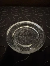  Vintage Unique/Rare Find Clear Bubble Glass 4.5" Ashtray