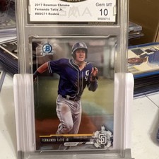Bowman Chrome Fernando Tatís Jr. #BDC71 San Diego Padres Rookie Prospects GMA 10