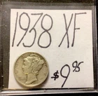 1938 Mercury Silver Dime XF! ENN Coins