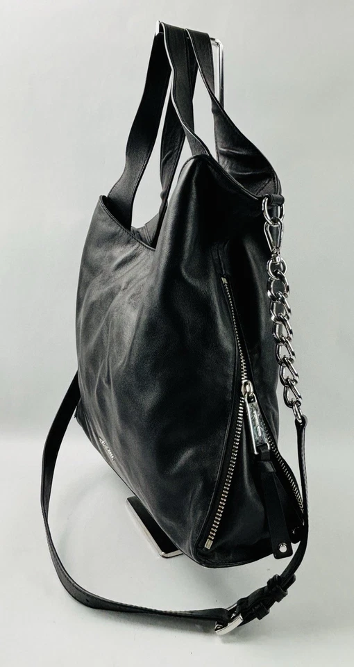 Bolso de Mano Michael Kors Devon Cuero de Becerro Negro Hobo de Hombro Cartera Foto 3 de 4