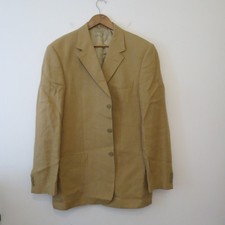 Vintage English Linen Suit UK 42 Long Beige 2 Piece Buff England House of Fraser