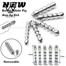 Men Sounding Metal Urethral Stretching Penis Stainless Steel Dilator Hollow Plug