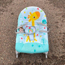 Bright Starts 2-in-1 Rocker Baby Bouncer Seat w Toy Bar Vibration, Turquoise