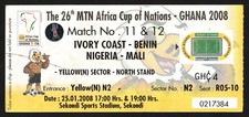 Ticket | 2008 | Ivory Coast v Benin | CAF Africa Cup Ghana '08 | Match 11/12