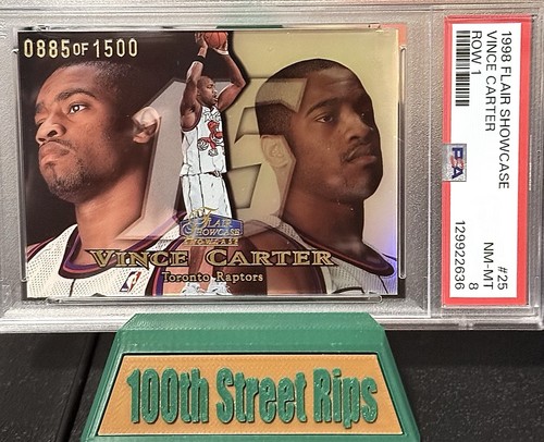 1998 Fleer Flair Showcase Vince Carter Row 1 PSA 8 885/1500 No. 25 Rookie