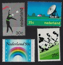 Netherlands Gymnastics Meteorology Aerial Dish Hockey 4v 1973 Def SG#1173-1176