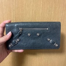 BALENCIAGA Gray Long Wallet Limited Edition VHTF Designer Collection Popular Pro