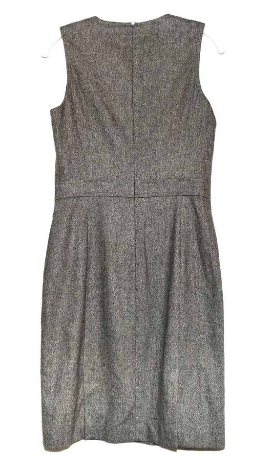 Vestido recto forrado Ann Taylor gris elástico mezcla de lana moteada para mujer talla 4 Foto 3 de 4
