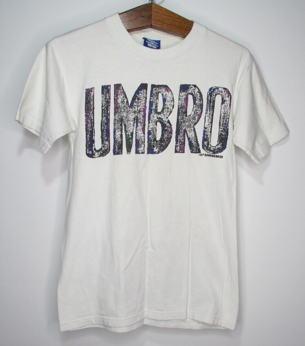 Men's Vintage Umbro White Graphic Short Sleeve T-shirt Size