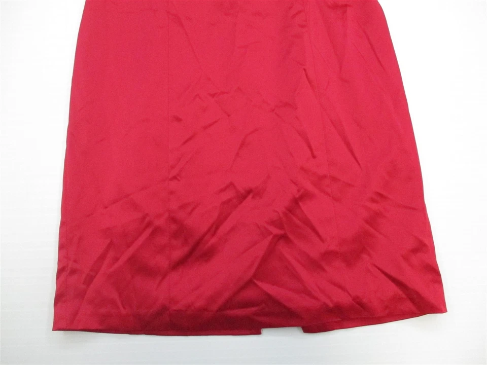 Nuevo Vestido Vaina MERONA Para Mujer Talla 2 Sin Tirantes Formal Clásico Rojo Sedoso Foto 3 de 4