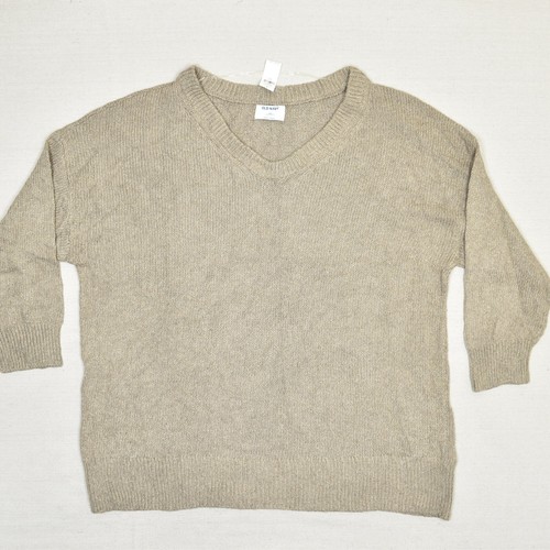 Women's V-Neck Long Sleeve Knit Sweater - Soft Stretch Pullover, Basic Solid Top (Sizes S-XL)