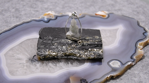 Jade Anhänger, 925er Silber, Edelsteinanhänger (13172), Buddha - Video 1 von 1