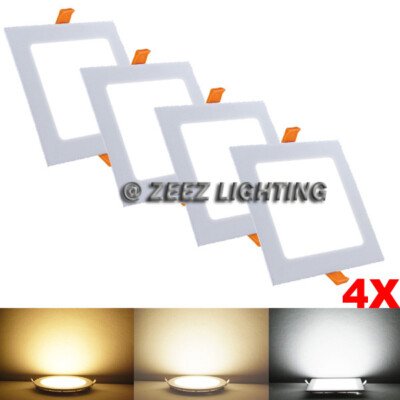 4X 9W 5-Inch Square Natural White Recessed Lighting Dimmable LED Ceiling Light