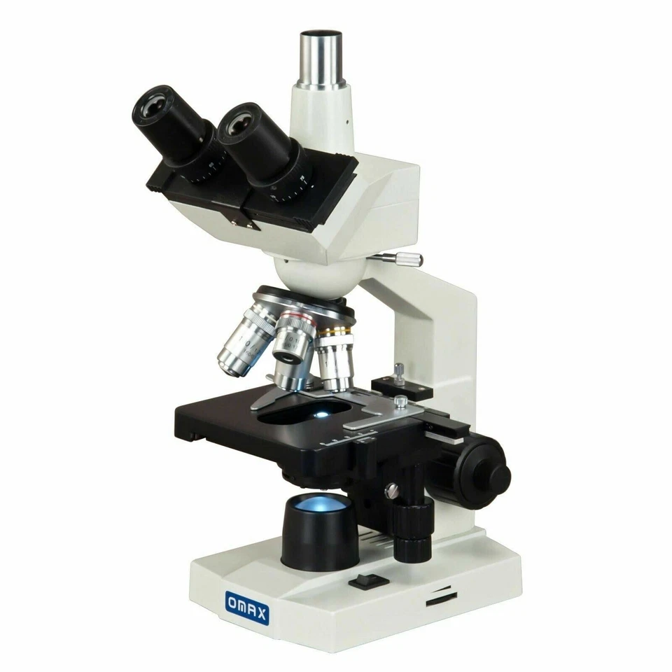 OMAX 2500X LED Trinocular Lab Microscope+Slide Preparation Kit+Blank Slides+Book - Image 4 of 4