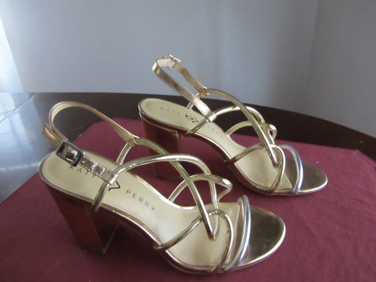 Katy Perry Ladies SIZE 7.5 The Kendra Strappy Sandals Shoes High