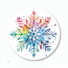 Christmas Party Favors Rainbow Snowflake Envelope Seals Scrapbook Stickers