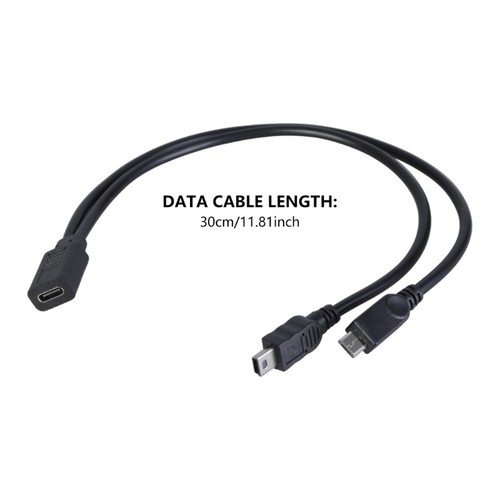 USB C to USB Power Cord USB Type C Female to USB Male Splitter Cable 30cm - Picture 8 of 8