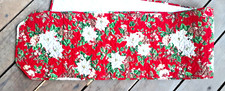 Sale POINSETTIA Quilted cotton Table Runner 12x68 Red w/Wh/ Green NWOT was 12
