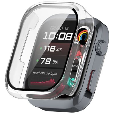 Für Huawei Watch D2 Kunststoff Smart Hülle + Tempered H9 Hart Glas Transparent