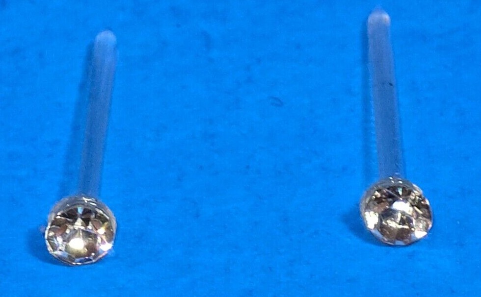 Rhinestone Earrings Plastic Nylon Posts Jewelry For Vintage Mod Fashion Dolls