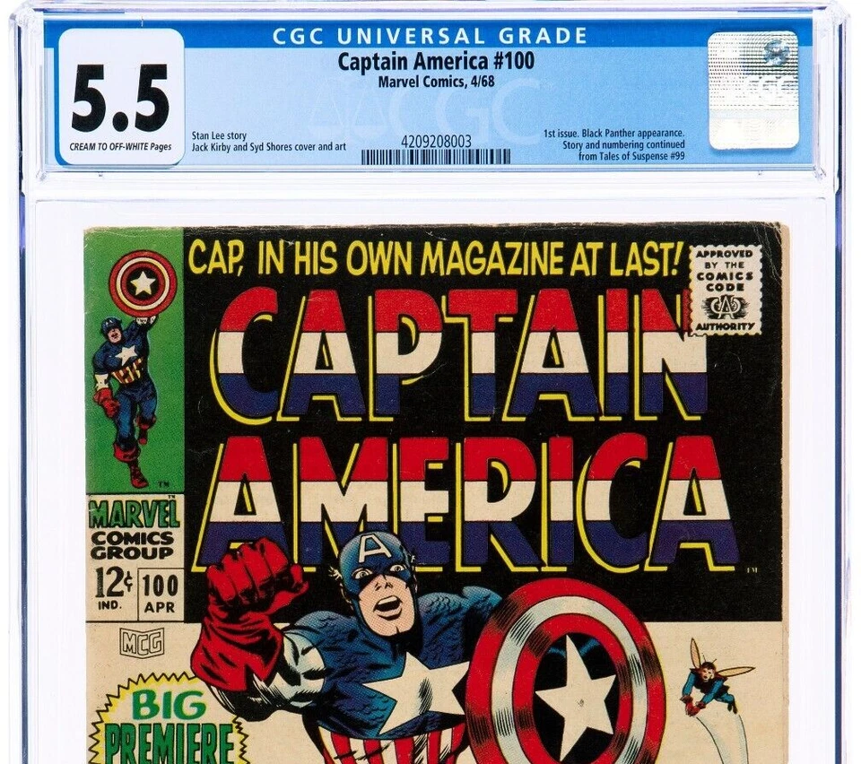 🔥 Captain America #100 CGC 5.5 1968 Key Classic Cover! 1st Solo Book Silver Age - Image 3 of 4