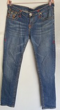 True Religion Straight Leg Button Rear Flap Pocket Jeans Women's 31 USA Made