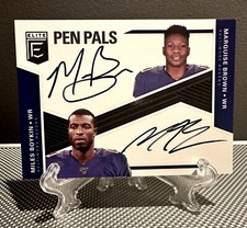 2019 Elite MARQUISE BROWN BOYKIN Rookie Auto Pen Pals Black Ink 2🔥Ravens Chiefs