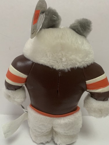 Vintage Cleveland Browns Dawg Pound peluche cane toro in giacca bomber 9" - Foto 6 di 9