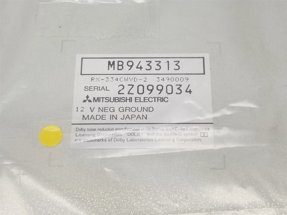 Reproductor de cinta de radio Mitsubishi MB943313 + ECUALIZADOR 91-99 3000GT Dodge Stealth VR4 NUEVO Foto 3 de 4