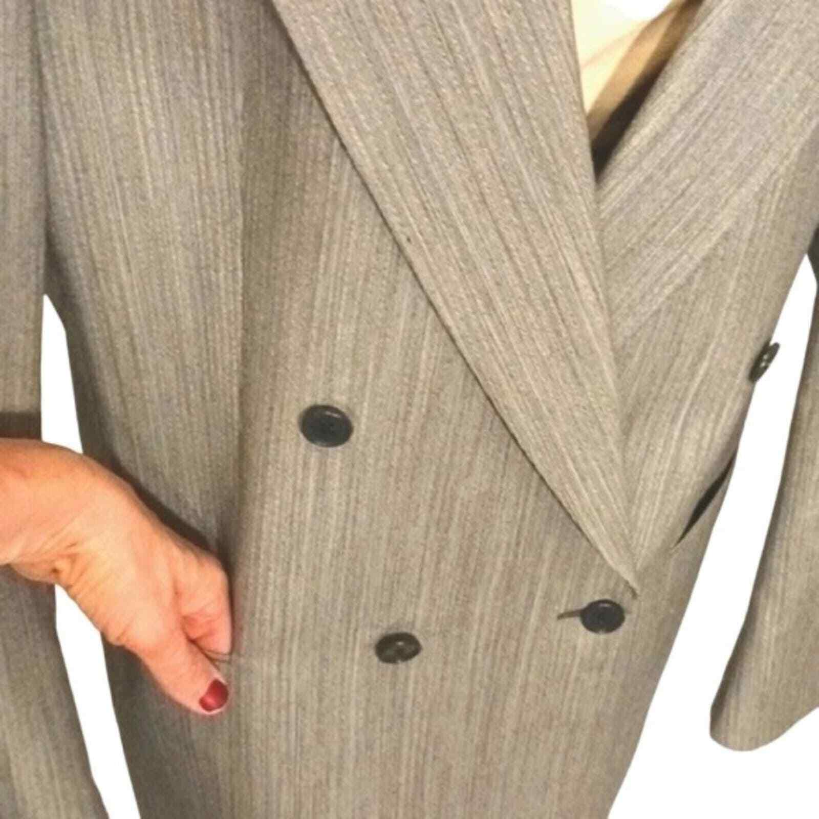 Giacca YVES SAINT LAURENT Taglia L Grigia Pura Lana Doppio Petto Lusso Francia