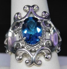 Carolyn Pollack Sterling Silver Limited Edition London Blue Topaz Ring Sz 9 & 10