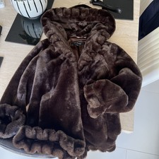 Jones Of New York 3/4 Length Teddy Bear Coat In Chocolate Brown Size S