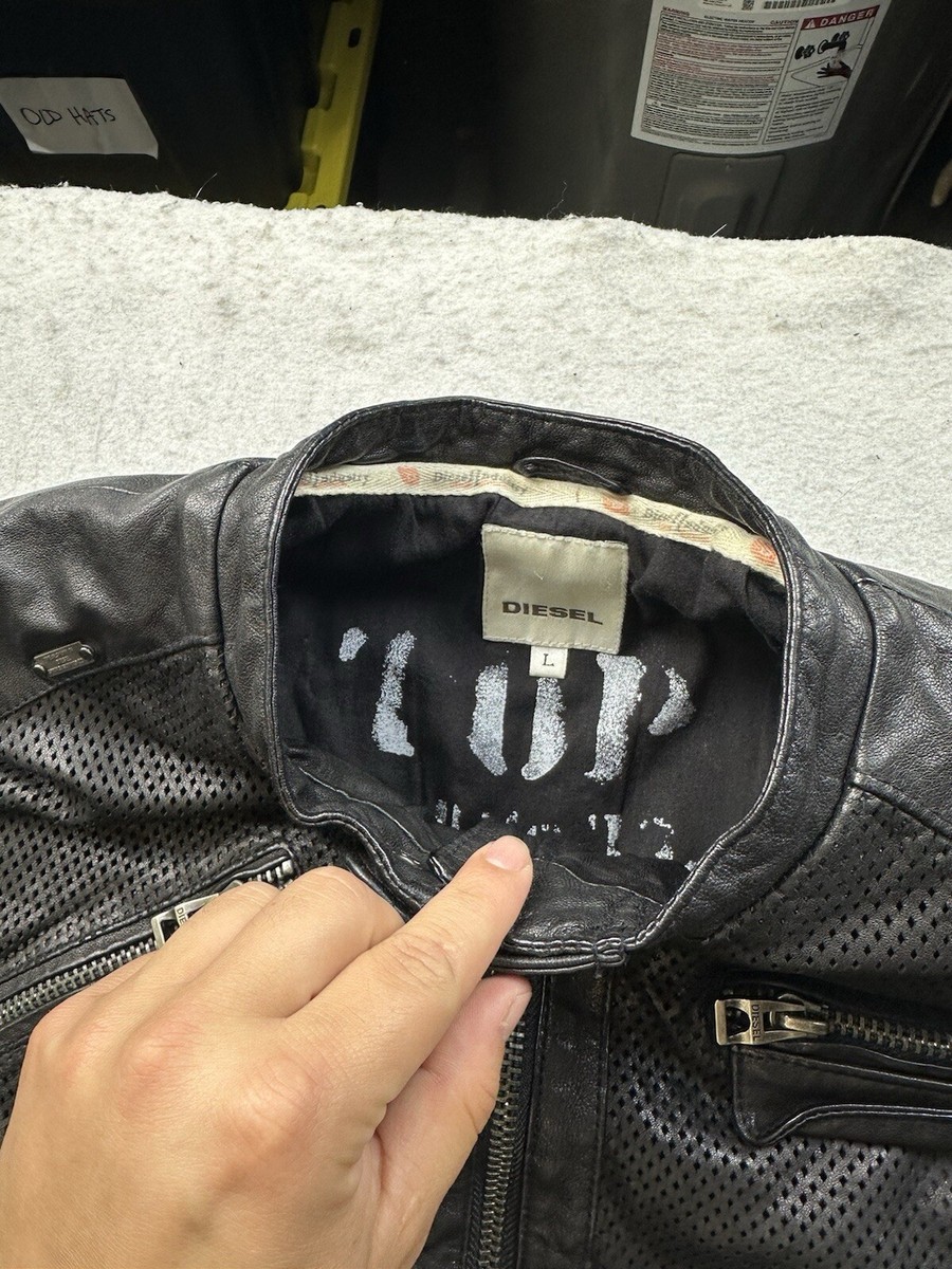 Vintage Men's Diesel Leather Cafe Racer Biker Jacket Archive Size