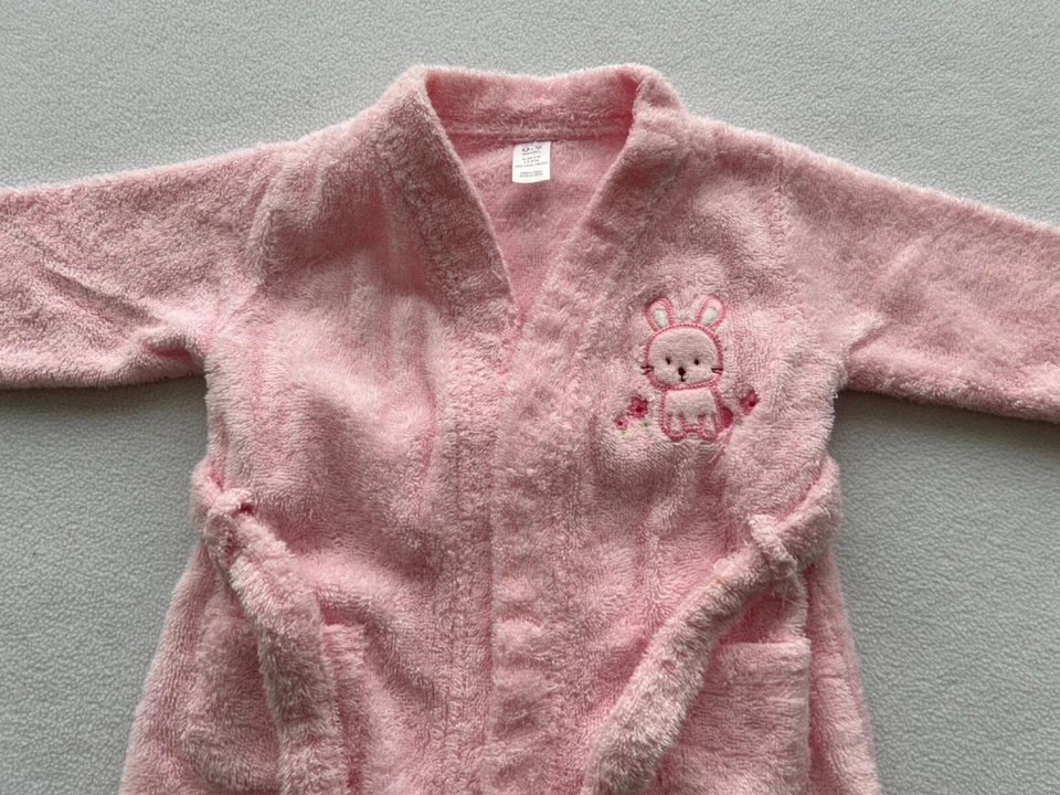 Bata con Capucha Carter's Bebé Niña Rosa Baño Playa Piscina Diseño Conejito 0-9 Meses Foto 2 de 4